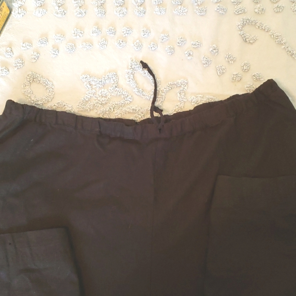 Coldwater Creek Black Linen-blend Drawstring Pants size 1X - Picture 2 of 3